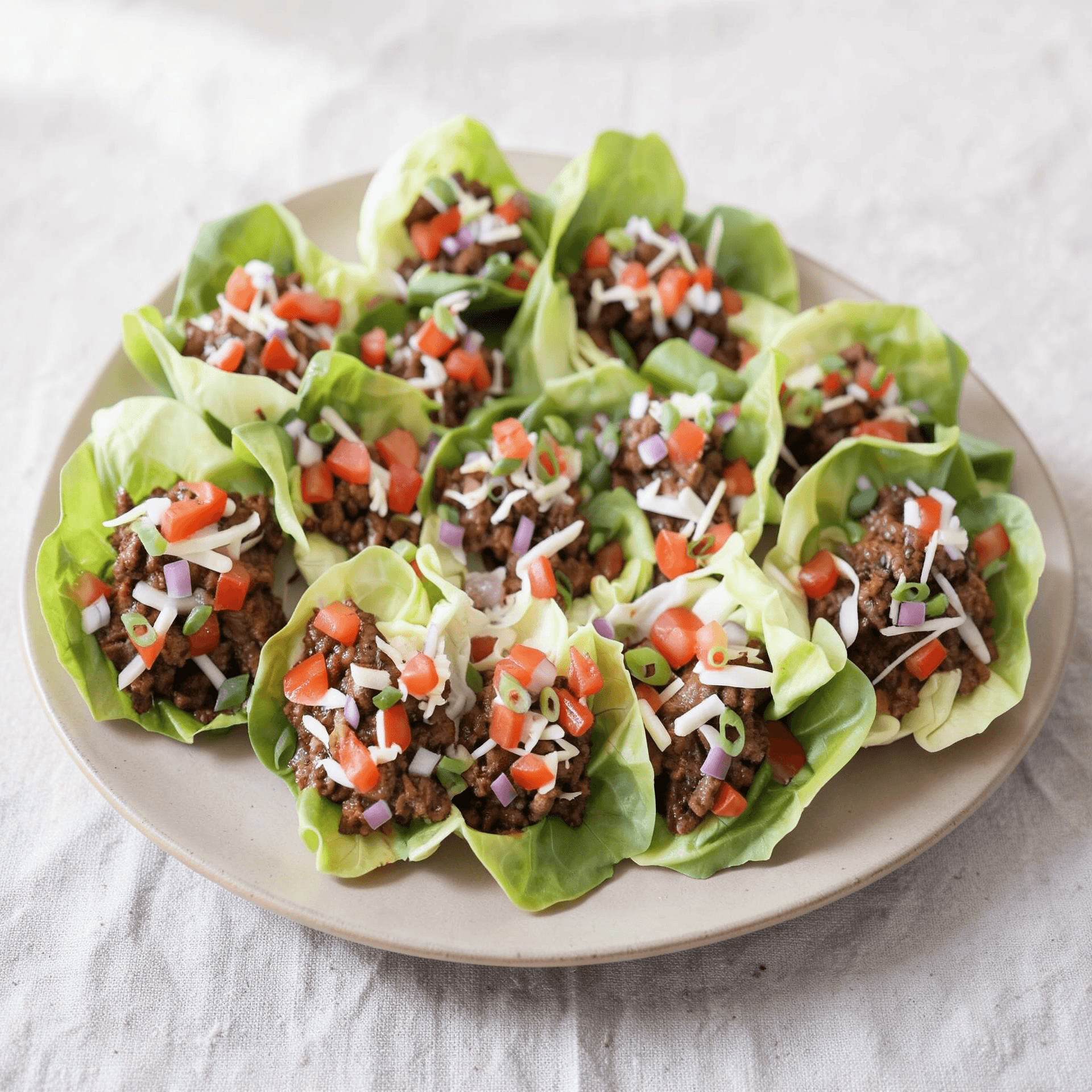 Caramelized Taco Beef Lettuce Cup
