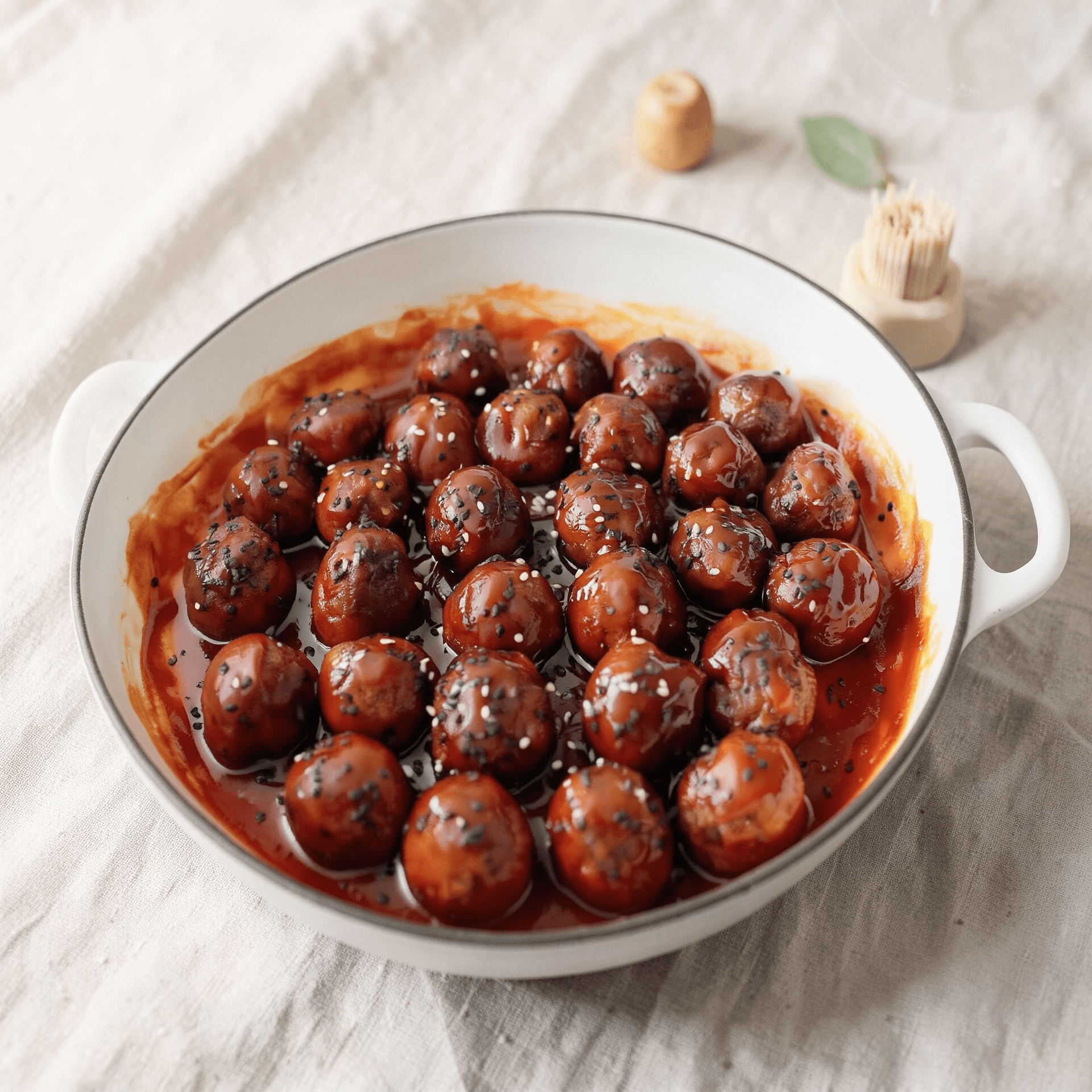 Gochujang-Glazed Red Devil Meatball