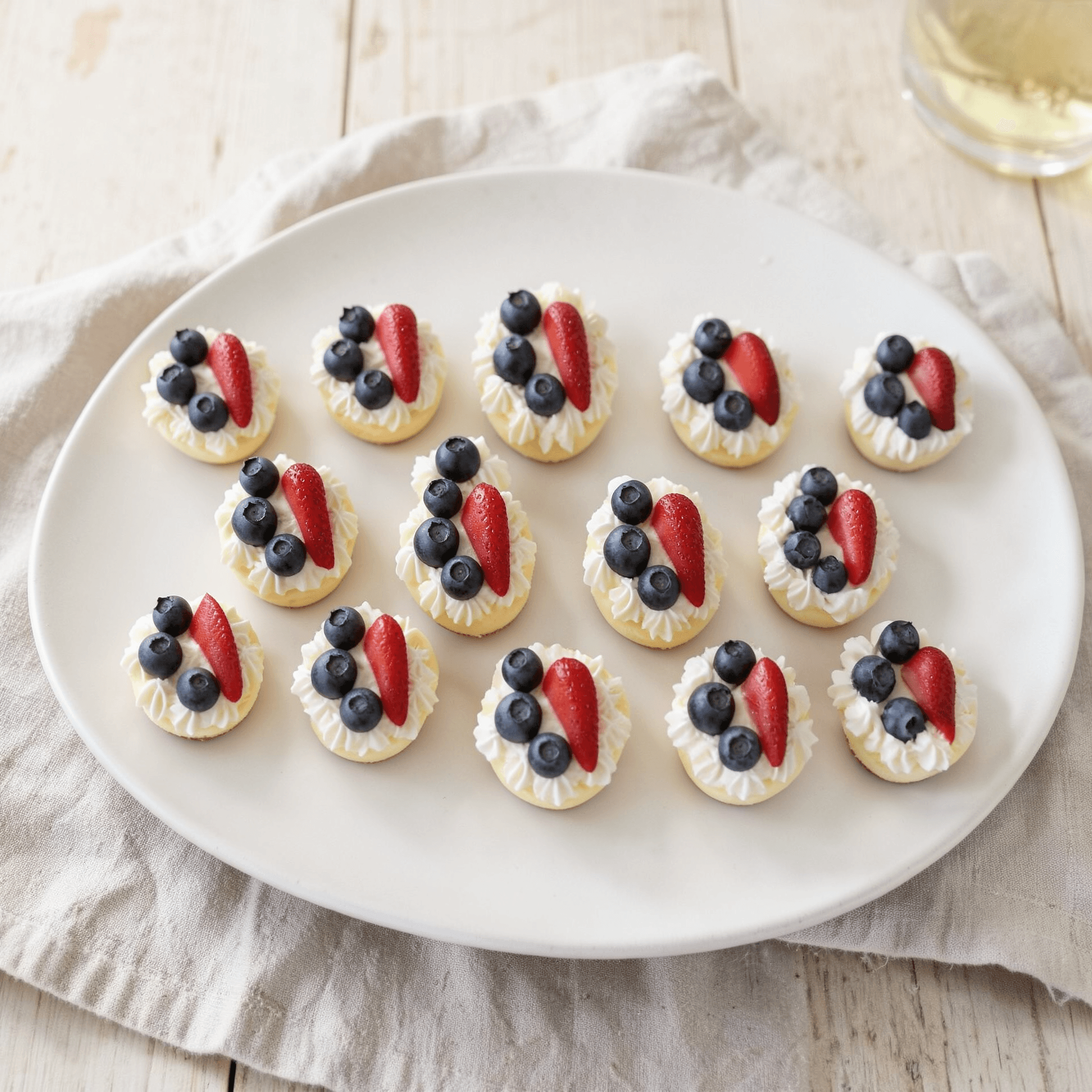 Red White and Blue Cheesecake Bites