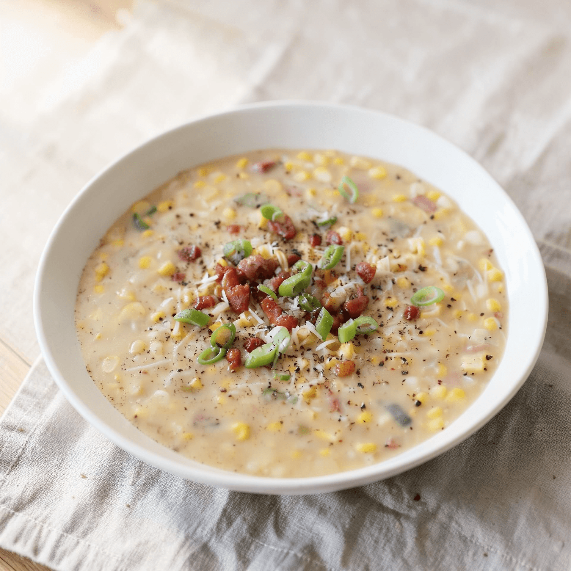 Cacio e Pepe Corn Chowder