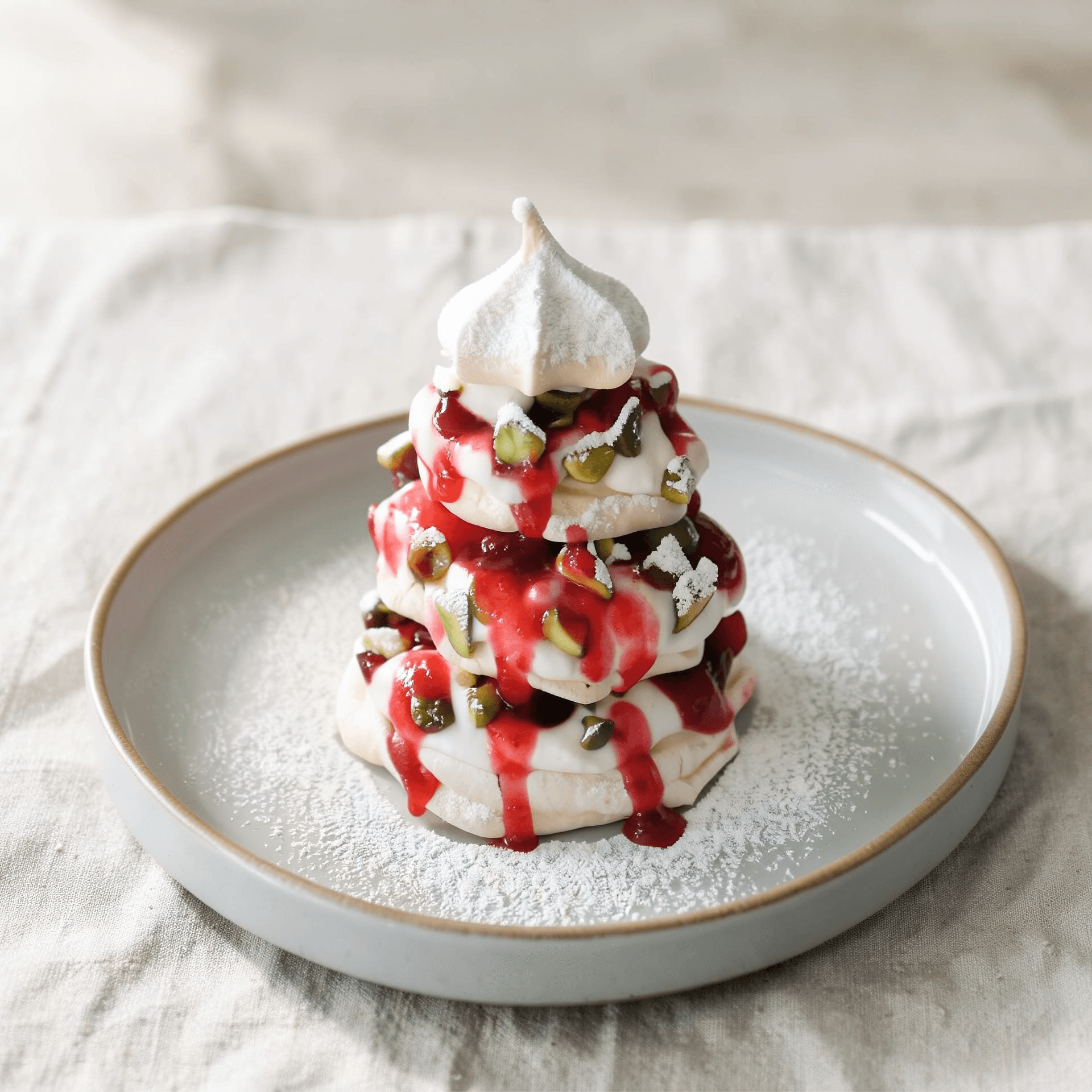 Cranberry & Pistachio Pavlova Tree