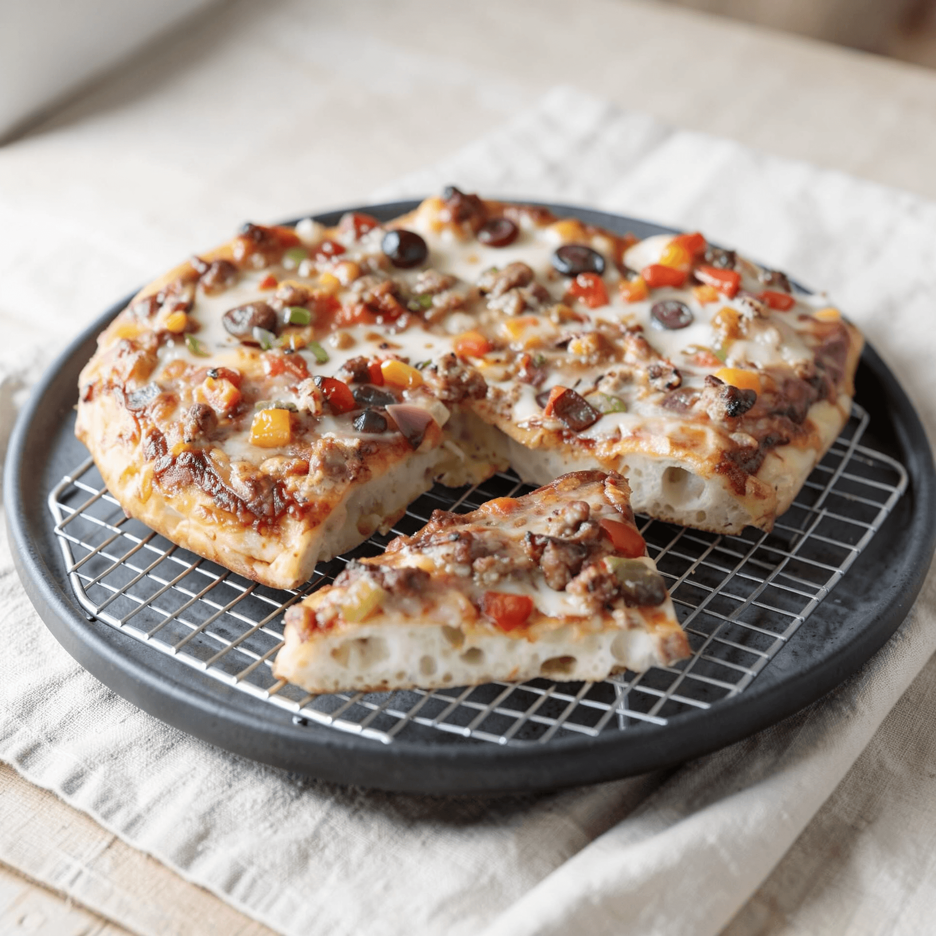 High-Hydration Roman-style Pizza