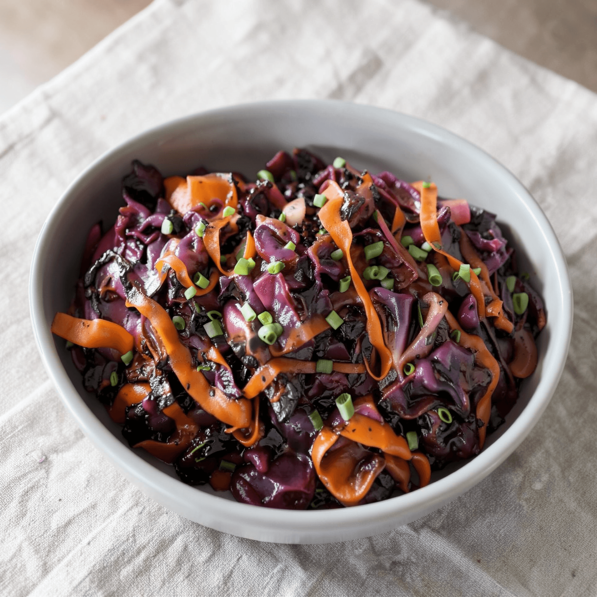 Charred Red Cabbage & Carrot Salad
