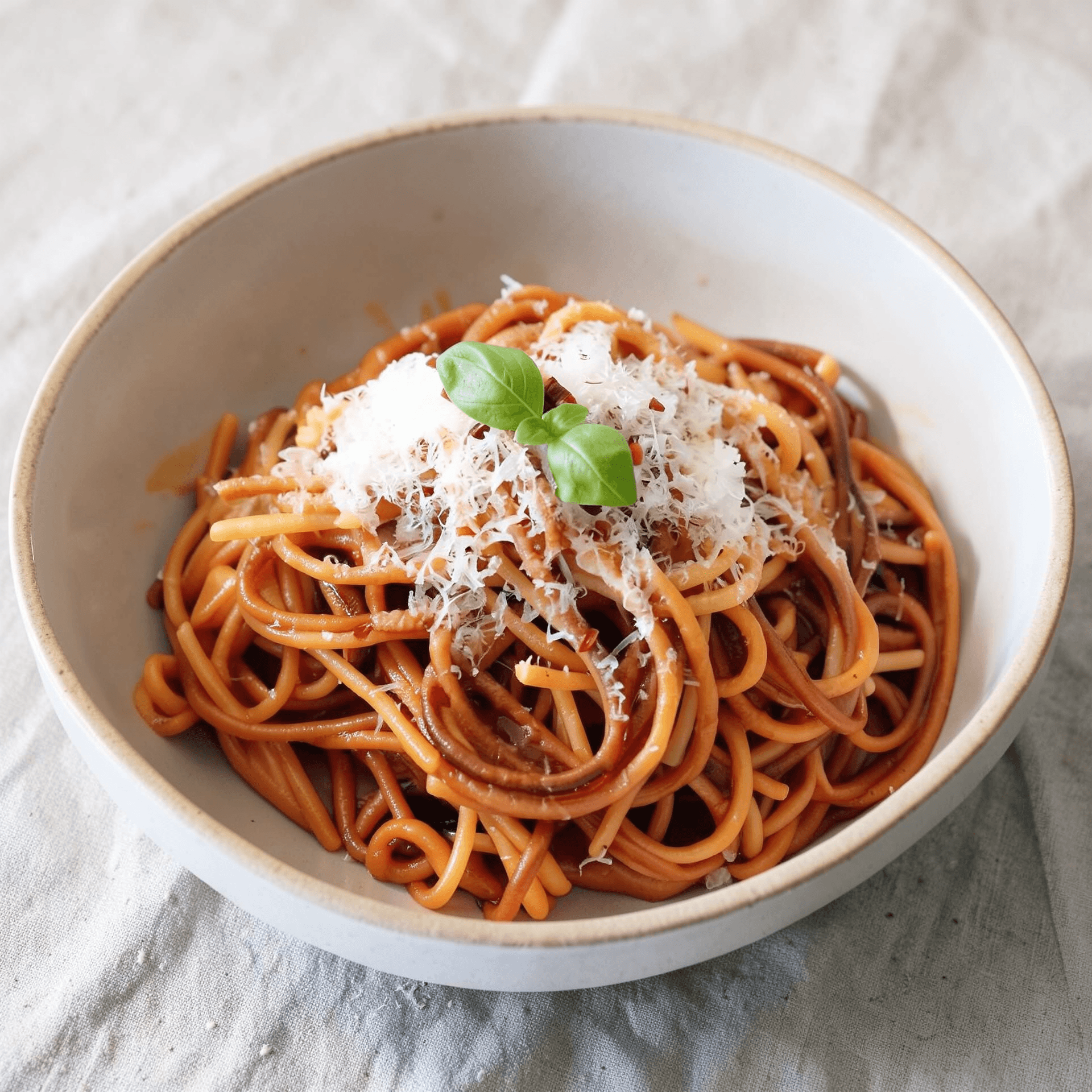 Grilled Spaghetti with Garlic and Basil