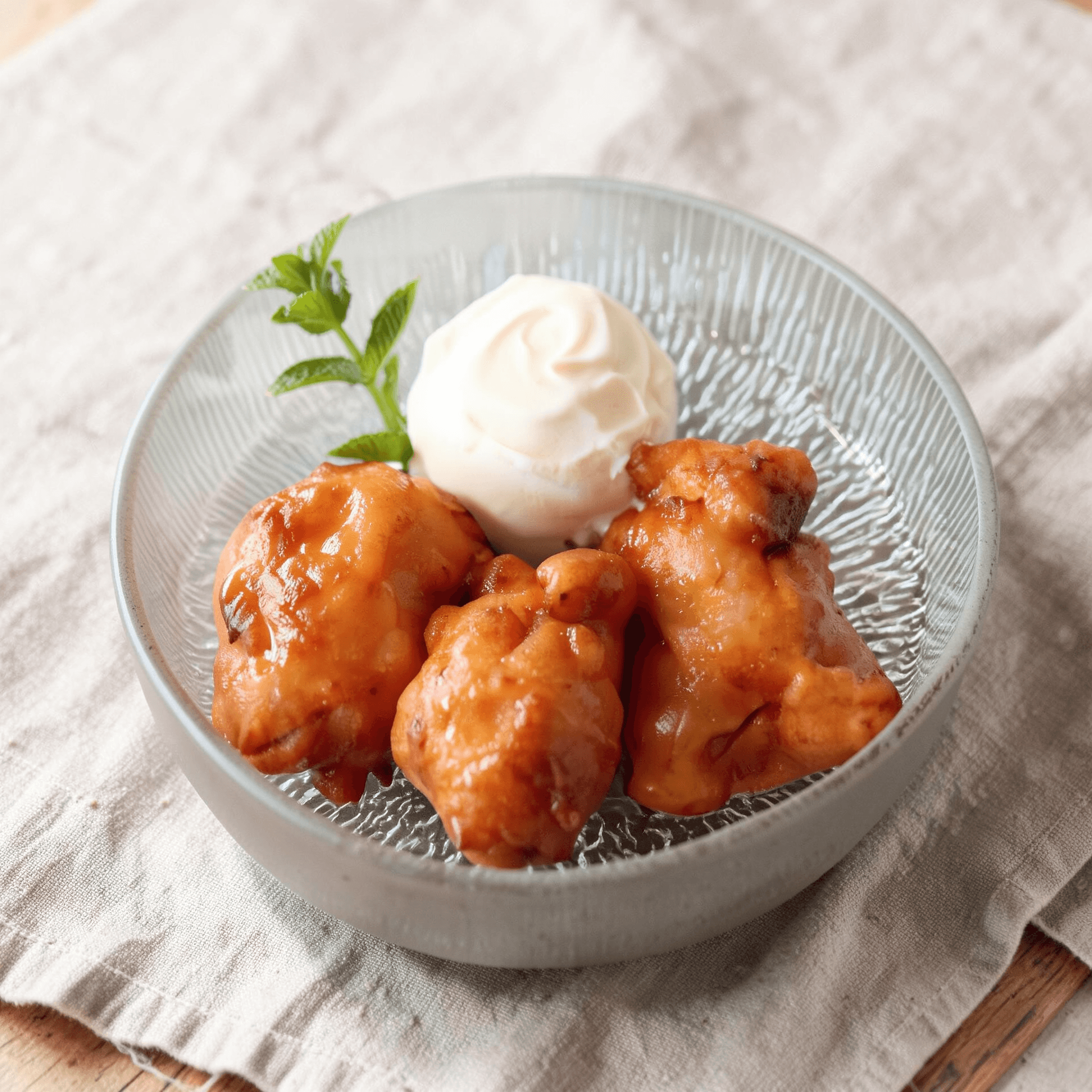 Peach-Batter Fresh Peach Fritter