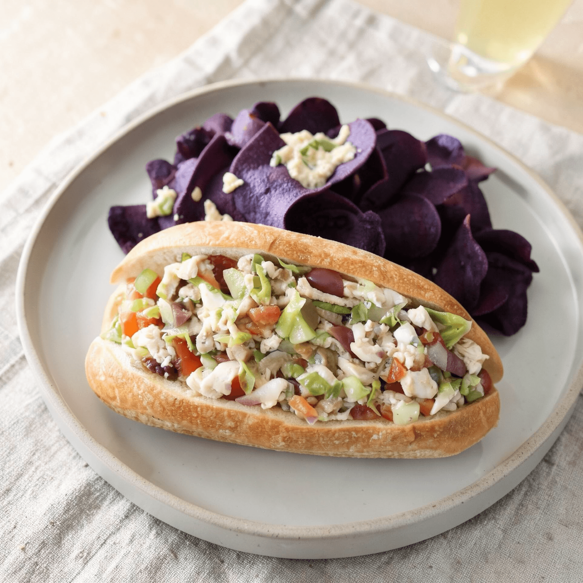Chopped Greek Chicken Sandwich