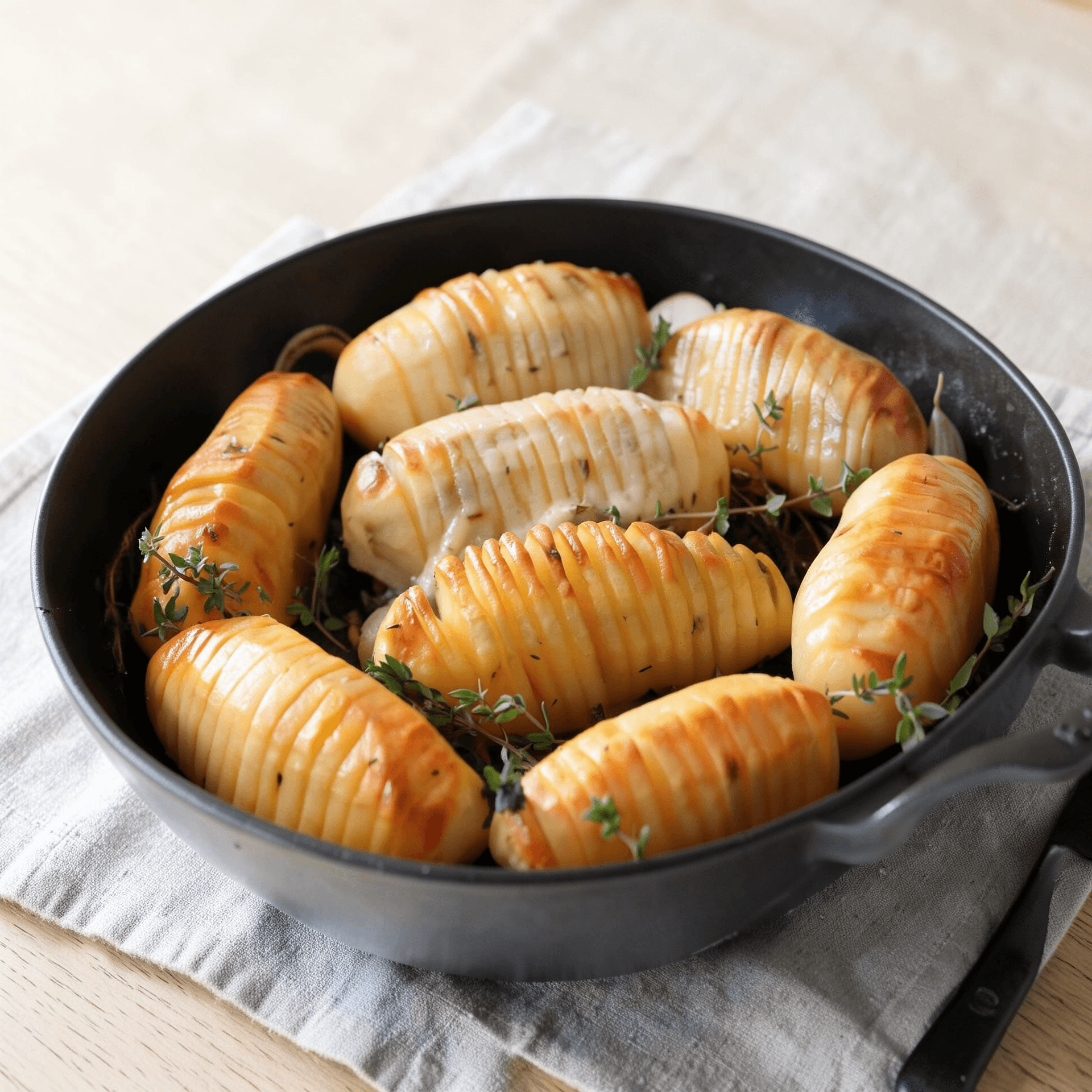 Duck-Fat Hasselback Potato