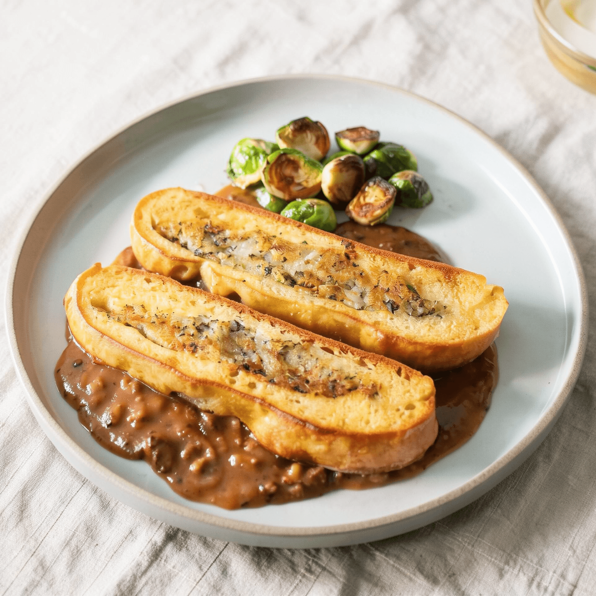 Potato Stuffed Soda Bread with Shepherd's Gravy