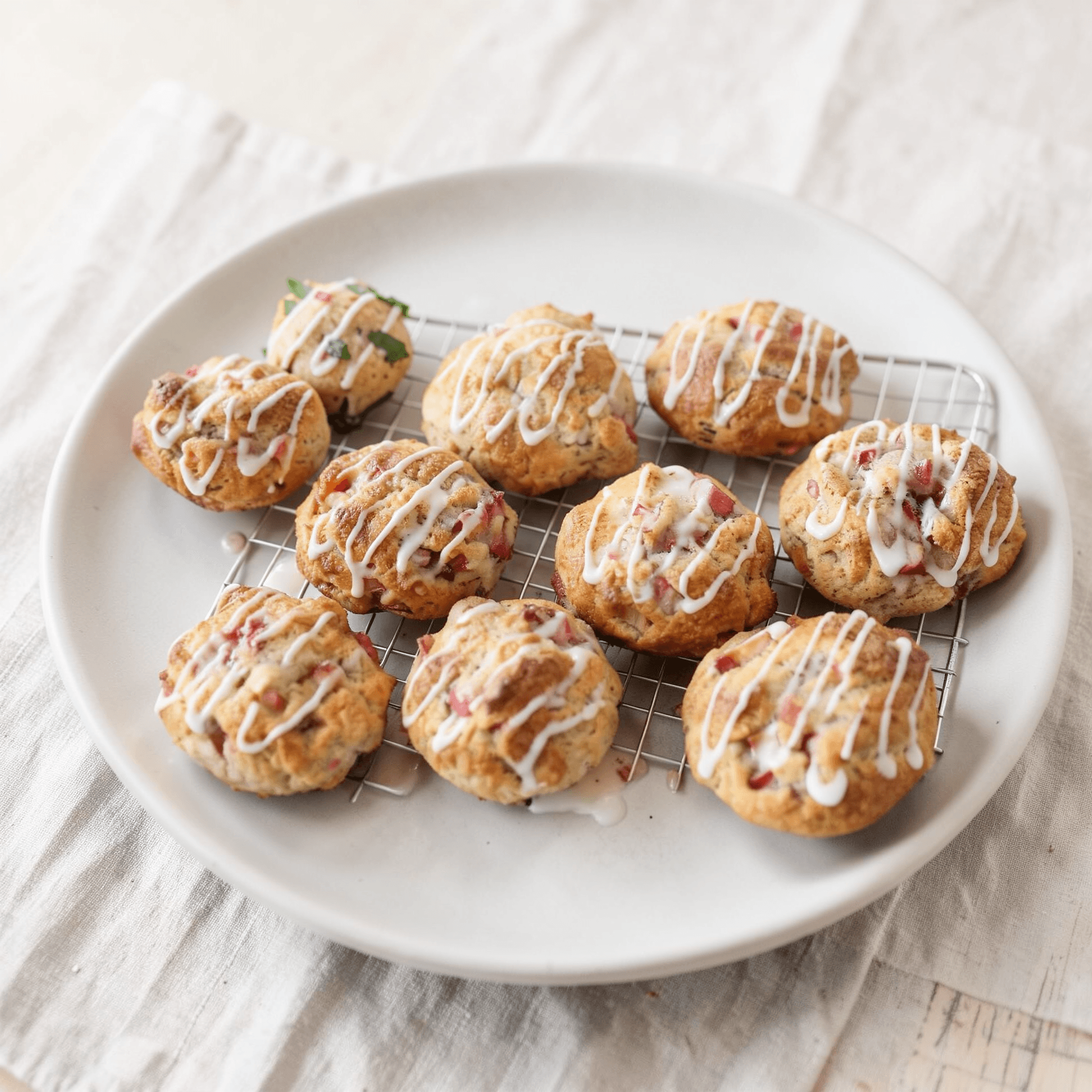Strawberry & Rhubarb Drop Biscuits