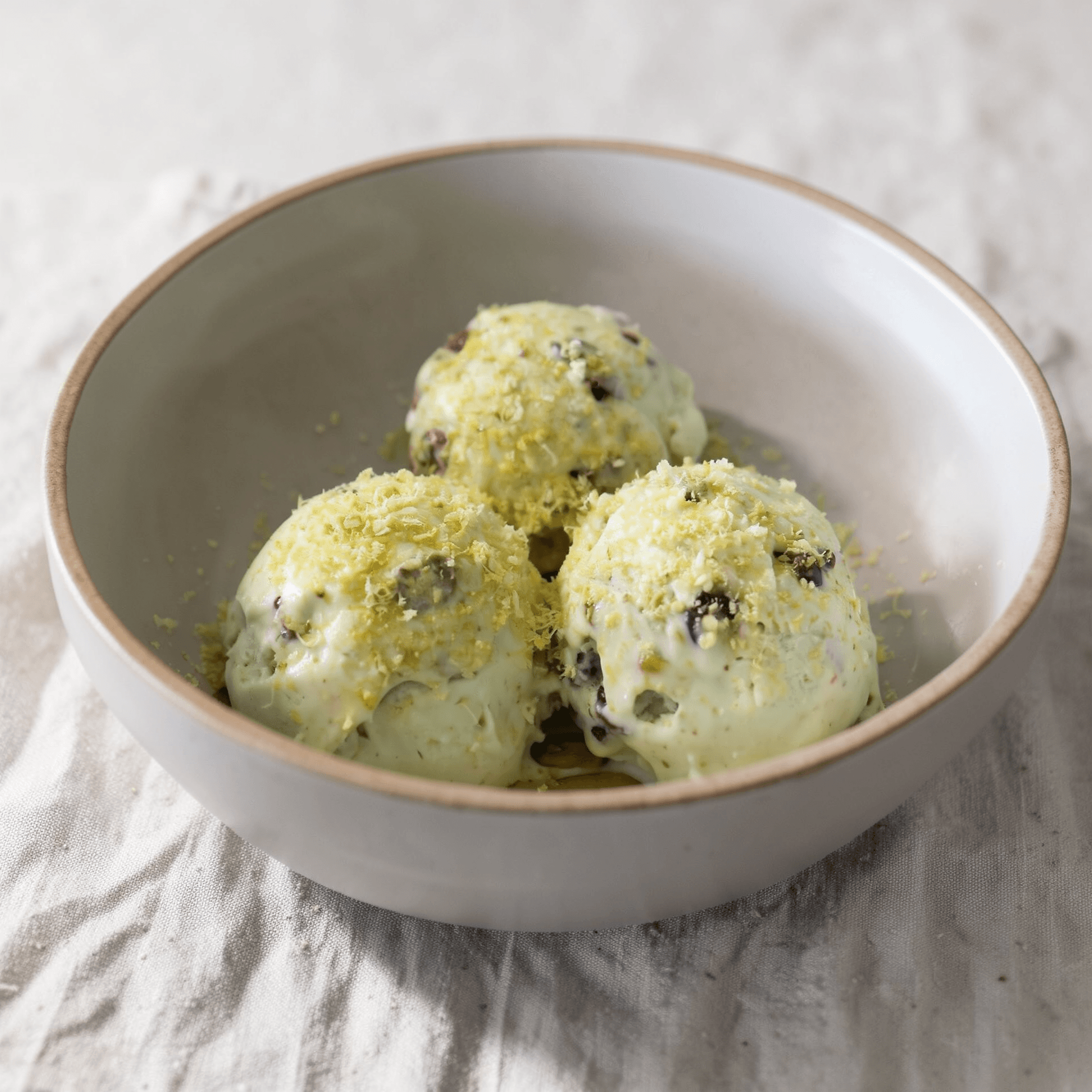 No-Churn Pistachio Chip Ice Cream