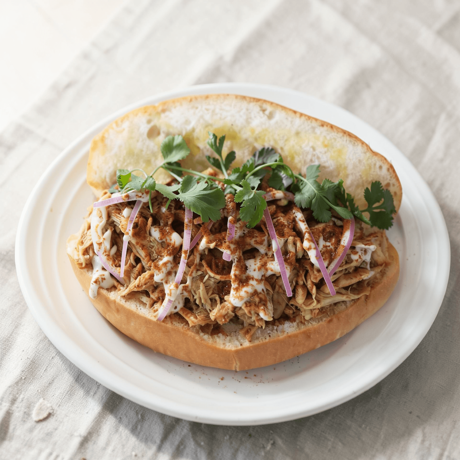 Pulled Chicken Shawarma Sandwich