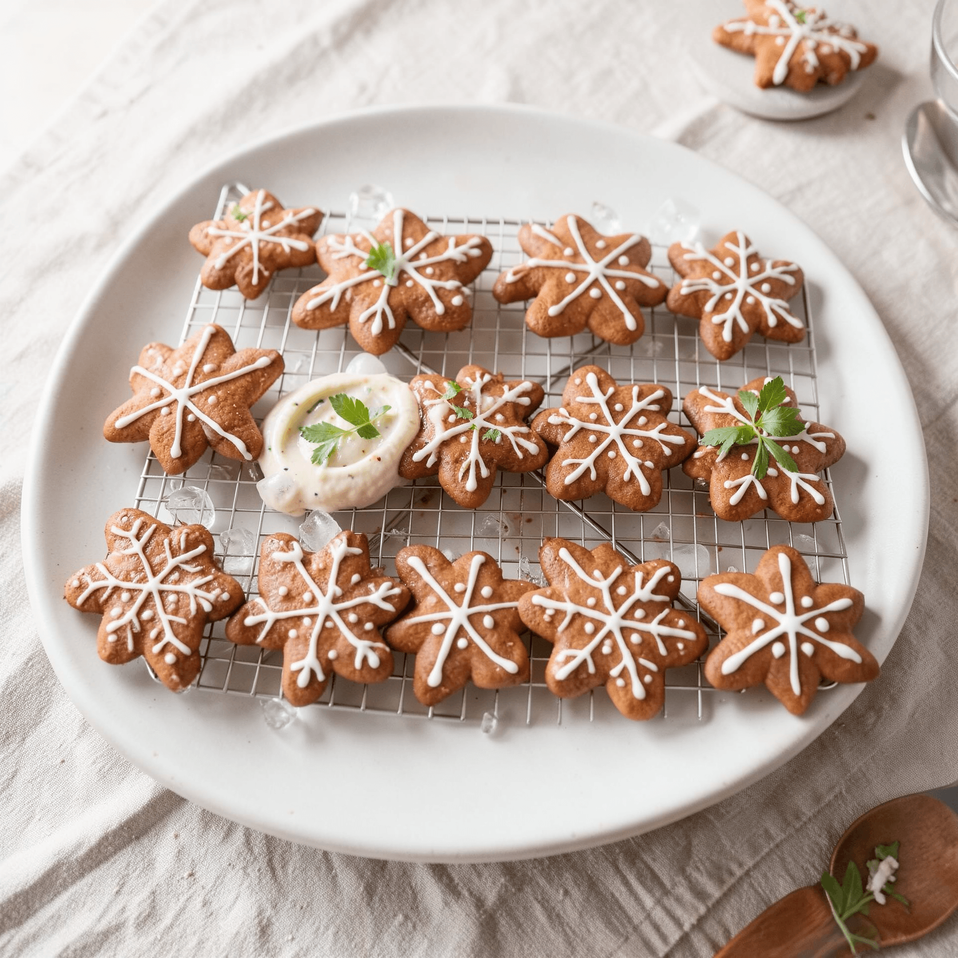 Hand-Shaped Gingerbread Snowflakes