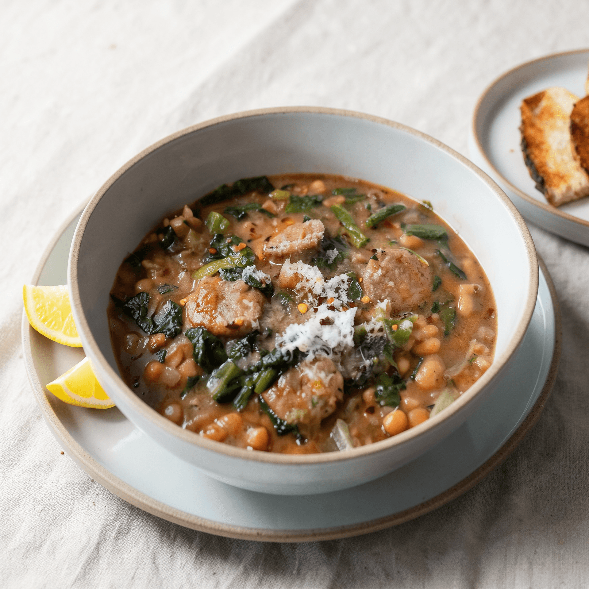 Italian Sausage, Escarole, and Beans