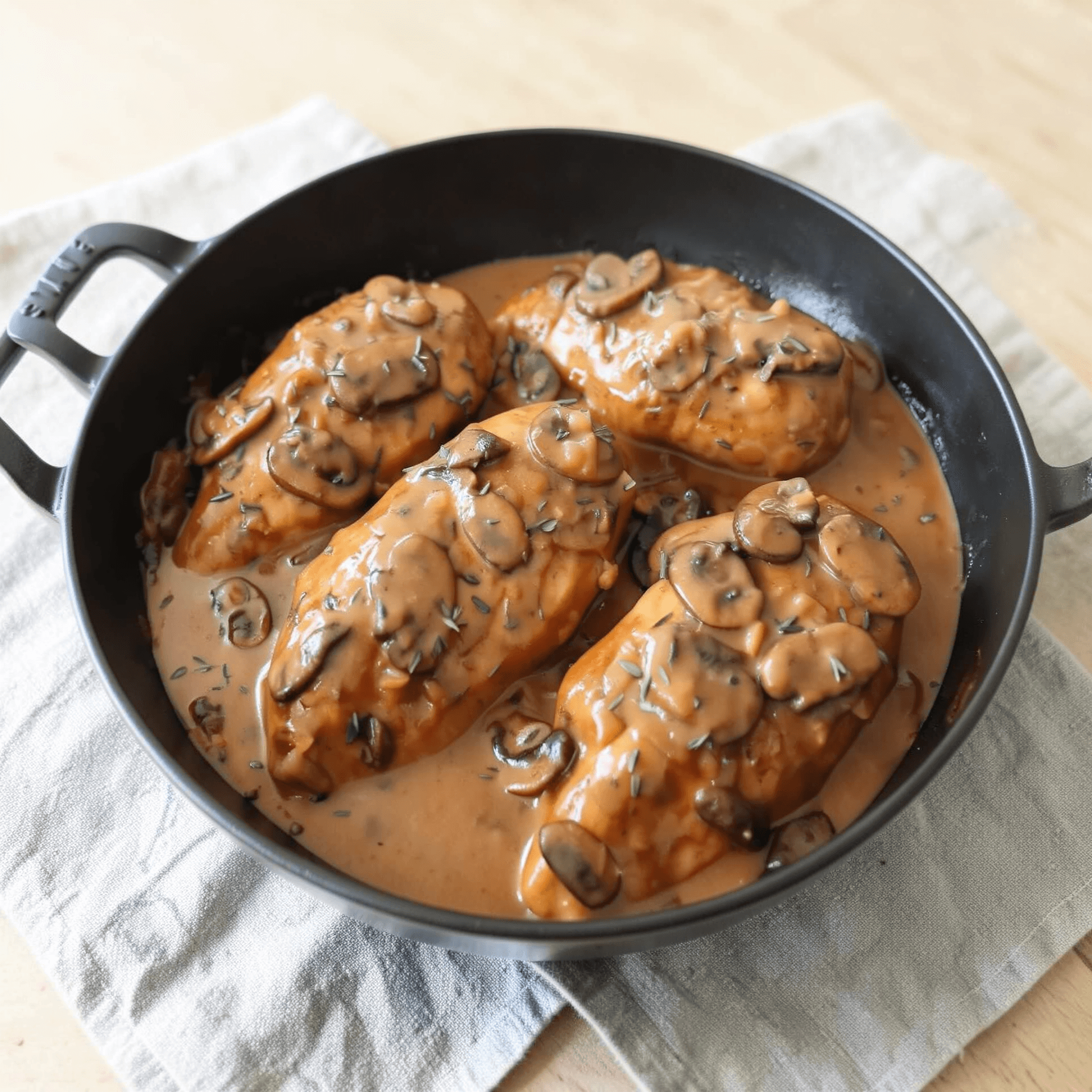 Champagne Chicken with Mushrooms