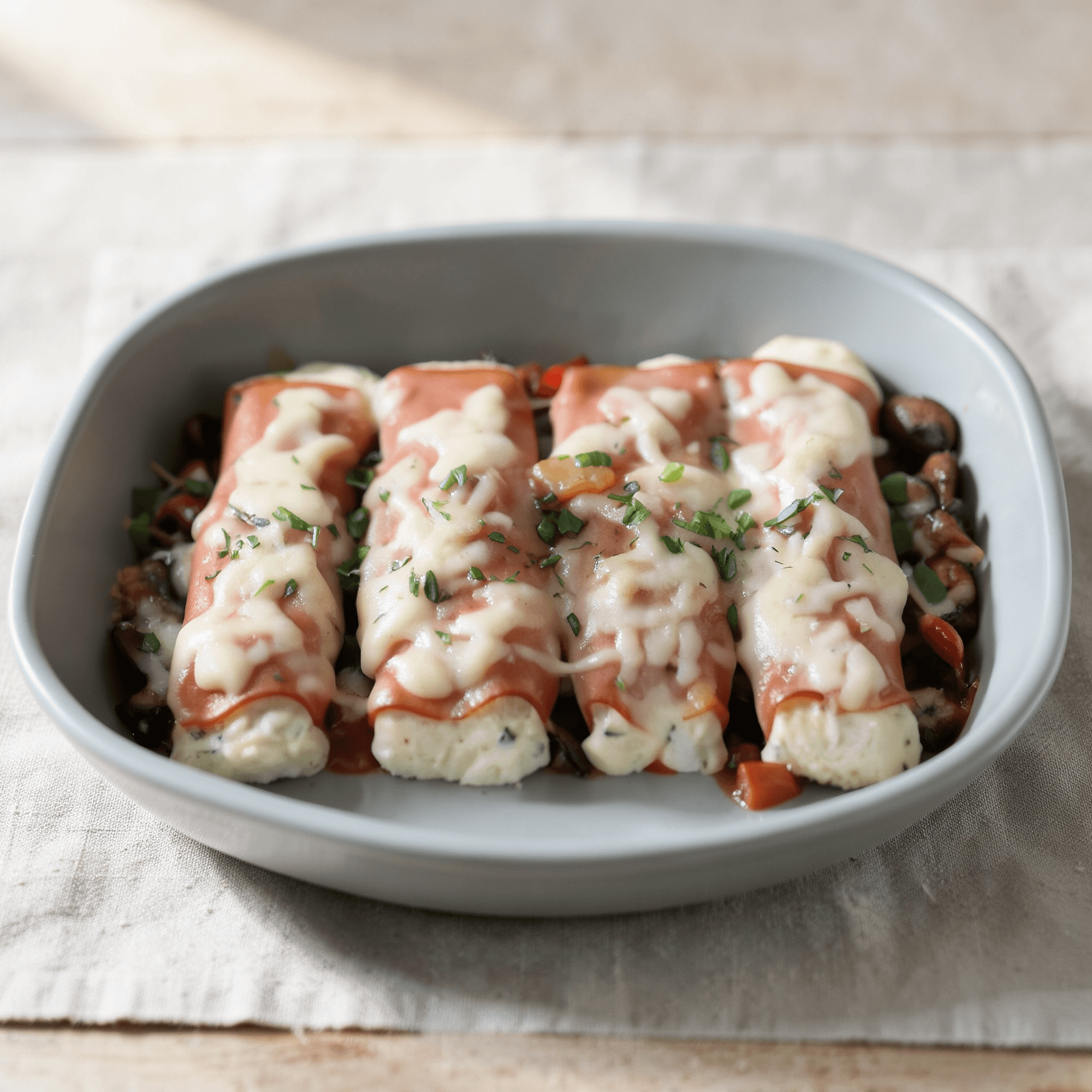 Three-Cheese Ham Involtini