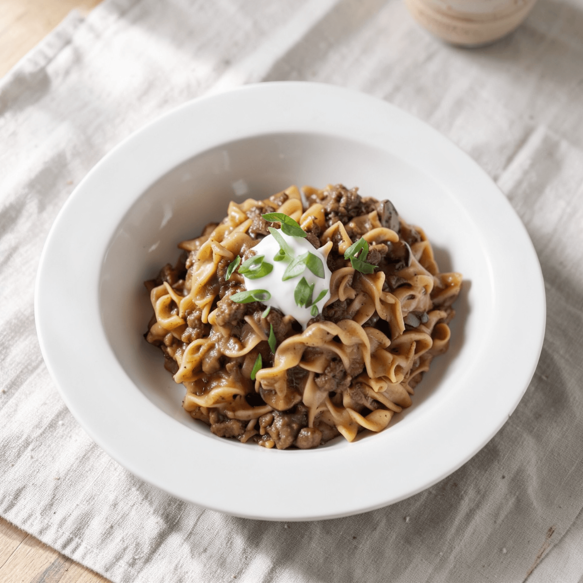 One-Pan Ground Beef Stroganoff